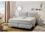 Boxspringbett JOCKENHÖFER GRUPPE "Hacienda, Breite 180cm,erhältlich in verschiedenen Farben", grau 432, 19, B:210cm L:230cm, Bezug Bett: Flachgewebe (100% Polyester);Topper und Matratzenspiegel: 100% Polyester, Komplettbetten, Boxspringbett, 7-Zonen-TTFK-Matratze, KS-Topper, verschiedene Härtegrade wählbar