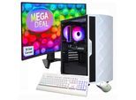 GAMEMAX Gaming-PC-Komplettsystem "MegaDeal Diamond WT SET2639", Energieeffizienz: E, weiß, Microsoft Windows 11 Home (64 Bit), 32 GB RAM 1.000 GB SSD, Computer_Komplettsysteme, Windows 11 + MSI MAG 32C6 Curved Monitor, 80cm (32"), Gaming-PC-Komplettsystem