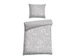 Bettwäsche FLORELLA "Bree silber Edel-Satin, 100% Baumwolle", grau (silber), B/L: 140cm x 200cm, 1 Stk., 1 Stk., Satin, B/L: 70cm x 90cm, Satin, Obermaterial: 100% Baumwolle CO., Bettwäsche, Bettwäsche