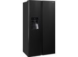 HISENSE Side-by-Side "RSIM535A", Energieeffizienz: E, silber (schwarz), B:91,5cm H:178,6cm T:69,8cm, Kühlschränke, Wasser-/Eisspender, NoFrost, mit Wassertank, Made in Europe, Side-by-Side