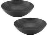 Schale CREATABLE "Lava Stone", schwarz (schwarz matt), Ø:24cm, Steinzeug, Schüsseln, Schale, Salatschüssel, Servierschale, Ø 24 cm, schwarz, Made in Europe