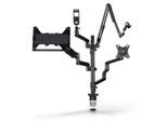 HAMA Monitor-Halterung "Monitor Halterung für Streaming Setup, schwenkbar, neigbar, justierbar", schwarz, Gerätehalterungen, 4 Arme, Mikrofonarm, Tischstativ, für 2 Monitore, Monitor-Halterung