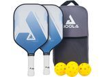 Pickleballschläger JOOLA "Tundra Pickleball Set", blau (blau, grau), RacketsportschlägerB:200mm L:406mm T:10mm, Pickleballschläger, Inklusive 2 Schläger, 4 Bällen und Tasche, ideal für Freizeitspieler, B:200mm L:406mm T:10mm