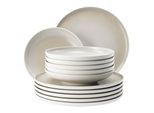Geschirr-Set SELTMANN WEIDEN "Tafelservice Sento Home 12er Set", beige (aura cream), 12 tlg., Porzellan, Geschirr-Sets, Geschirr-Set