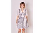 Dirndl KRÜGER "Dirndl Lenore (50cm)", Damen, Gr. 36, grau, Obermaterial: 65% Polyester PES. 35% Baumwolle CO., Kleider Dirndl
