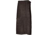 Sarong SCHIESSER "Saunakilt Turin für Damen in angesagter Reiskornoptik", braun (dunkelgrau), Frottier, Hausmäntel, Sarong, Made in Green