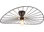 REALITY LEUCHTEN Deckenleuchte "CHAPEAU, Deckenlampe exkl 1xE27 max 40W Ø60cm Schlafzimmer Deckenlampe", schwarz (schwarz matt), 1, Ø 60cm H: 15,4cm, 1 Stk., Leuchten, Lampenschirm aus filigranen Metallstreben sorgt für Schatten Effekte, Deckenleuchte