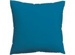 Kissenbezug SCHLAFGUT "Premium Kissenbezug Woven Satin (1 St)", blau (blau mid), B:80cm L:80cm, Mako-Satin, Obermaterial: 100% Baumwolle, Kissenbezüge, Kissenbezug, Ton-in-Ton Reißverschluss, Fadendichte von 300tc, Uni, OEKO Tex