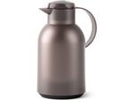 Isolierkanne EMSA "Samba", braun (taupe, transluzent), B:14,4cm H:28cm, Glas, Kunststoff, Kannen, Isolierkanne, XXL-Modell, zeitloses Design, einfacher Knopfdruck, 24h kalt, 12h warm