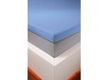 Spannbettlaken BELLANA "bellana deluxe für Topper, mit Elasthan, Premium Jersey 230 g/m²", blau (aqua), 1 Stk., Jersey, 180x200 180x210 180x220 190x200 190x210 190x220 200x200 200x210 200x220 10cm, Jersey, Obermaterial: 95% Baumwolle, 5% Elasthan (LYCRA), Bettlaken, Spannbettlaken, mit 5% Elasthan, für Topper mit 4-10cm Höhe, bügelfrei, faltenfrei