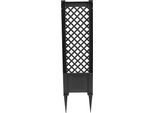 Spalier KHW, grau (anthrazit), B:86cm H:140cm T:6cm, Kunststoff, Rankhilfen, Spalier, BxTxH: 43x6x140 cm, anthrazit