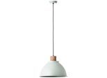 BRILLIANT Pendelleuchte "Erena", grün (hellgrün), 1, Ø 38cm, Leuchten, Höhe 120 cm, Ø 38 cm, E27, kürzbar, Metall/Holz, Pendelleuchte