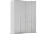 Drehtürenschrank OTTO HOME "Kleiderschrank Kleiderschränke Schrank Garderobe AGORDO mit Glasfront", grau (seidengrau, glas seidengrau), B:181cm H:229cm T:54cm, Holzwerkstoff, Schränke, Drehtürenschrank, durchdachte Innenausstattung, in 8 Breiten und 2 Höhen MADE IN GERMANY