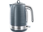 RUSSELL HOBBS Wasserkocher "Inspire 24363-70", grau, B:23,5cm H:26,7cm T:15,8cm, Wasserkocher, hochwertige Hochglanz-Struktur, Schnellkochfunktion, Wasserkocher