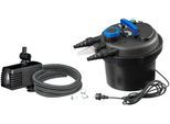 Teichfilter UBBINK "Druckfilter BioPressure II 3000 Plus", schwarz, B:38cm H:33cm L:38cm, Materialmix, Filteranlagen, Teichfilter, 3.000 l/h, inkl. UV-C Gerät und Teichpumpe