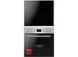 AMICA Elektro-Herd-Set, Energieeffizienz: A, edelstahl, Herdsets, Komfortables Kochen und Backen mit klarer und einfacher Handhabung, Elektro-Herd-Set