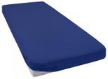 Spannbettlaken BELLANA "bellana deluxe mit Elasthan, Jersey 230 g/m², Premium-Qualität", blau (marine), 1 Stk., Jersey-Elasthan, 100x200 100x210 100x220 110x200 110x210 110x220 120x200 120x210 120x220 90x200 90x210 90x220 35cm, Jersey-Elasthan, Obermaterial: 95% Baumwolle, 5% Elasthan, Bettlaken, Spannbettlaken, mit 5% Elasthan, für Matratzen bis 35cm Höhe, bügelfrei, faltenfrei