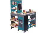 Kaufladen TANNER "Moderner Supermarkt", blau (grau, türkis), Kaufläden, KinderB:55cm H:95cm T:68cm, Holz, Kaufladen, inkl 40 Kaufladenminiaturen; aus Holz, B:55cm H:95cm T:68cm