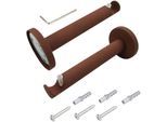 Träger LIEDECO, braun (rostbraun), L:12cm Ø:1,6cm, Gardinenstangenhalterungen, Träger, für Gardinenstangen Ø 16 mm