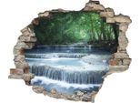 Wandtattoo QUEENCE "Fluss", beige (natur), B:60cm H:50cm T:0,1cm, Wandtattoos, Wandtattoo, Wandsticker, Wandbild, selbstklebend, 3D, Wanddurchbruch