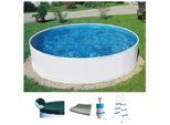 Rundpool KONIFERA "Usedom II inkl. Zubehör", blau (weiß), H:90cm Ø:400cm, Schwimmbecken, Rundpool, in verschiedenen Größen erhältlich