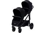 Zwillings-Kombikinderwagen FILLIKID "Fill Two in One", Baby, schwarz, Aluminium, Polyester, Kinderwagen Zwillings-Kombikinderwagen