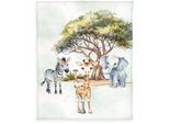 Kinderdecke "YoungCollection Safari", bunt, B:130cm L:160cm, Polyester, HERDING YOUNG COLLECTION, Wohndecken, Kinderdecke, mit tollem Motiv