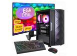 GAMEMAX Gaming-PC-Komplettsystem "MegaDeal Diamond BK 2697 AMD Ryzen 5 5500 RTX 5050 16 GB 1TB SSD", Energieeffizienz: E, schwarz, Microsoft Windows 11 Home (64 Bit), 16 GB RAM 1.000 GB SSD, Computer_Komplettsysteme, Windows 11 + MSI MAG 32C6X Curved Monitor, 80cm (32"), Gaming-PC-Komplettsystem