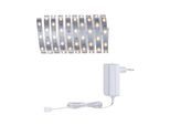 PAULMANN LED-Streifen "MaxLED 250 Basisset 3m IP20 2700K 12W 230/24V Silber", silber (silberfarben), Flammen 1 Stk., Lichterketten, LED-Streifen