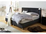 Boxspringbett, grau (anthrazit), Strukturstoff, Liegefläche B/L: 140cm x 200cm, H2 + H2, 7-Zonen-Kaltschaummatratze, Bezug Topper 100% Polyester, waschbar bis 60C;Bezug Unterbox und Kopfteil: Strukturstoff (77% Polyester und 23% Viskose);Zierkissen: gefüllt mit Hohlfaser-Polyesterwatte (100% Polyester), Bezug aus 100% Polyester;Bezug Obermatratze 100% Polyester, waschbar bis 60C, WESTFALIA SCHLAFK
