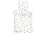 Bettwäsche APELT "Kleks", mehrfarbig, B/L: 155cm x 220cm, 1 Stk., 1 Stk., Satin (Bio-Baumwolle), B/L: 80cm x 80cm, 2 tlg., Satin (Bio-Baumwolle), Obermaterial: 100% Baumwolle, Bettwäsche, Bettwäsche, Bettwäsche-Set mit Reißverschluss, Baumwoll-Satin, Digitaldruck