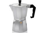 Espressokocher KRÜGER "Italiano", silber (silberfarben), 0,7 l, 12, Kaffeemaschinen, Espressokocher, traditionell italienisch, aus Aluminium, mit Silikon-Dichtungsring