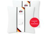 Federkissen RIBECO "Johanna Kopfkissen 1-tlg. oder 2-tlg.: 40x80 cm, 80x80 cm erhältlich", weiß, B:80cm L:80cm, Bezug: 100% Baumwolle. Kopfkissen Füllung: 90% Entenfeder, 10% Entendaune, Kopfkissen, Federkissen, Kissen mit DOWNPASS zertifiziert und Made in Germany