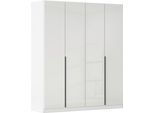 Drehtürenschrank OTTO HOME "Kleiderschrank Kleiderschränke Schrank Garderobe AGORDO mit Glasfront", weiß (alpinweiß, glas kristallweiß), B:181cm H:210cm T:54cm, Holzwerkstoff, Schränke, Drehtürenschrank, durchdachte Innenausstattung, in 8 Breiten und 2 Höhen MADE IN GERMANY