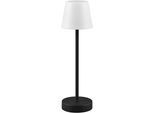 LED Außen-Tischleuchte REALITY LEUCHTEN "Martinez", schwarz (schwarz matt), H:39cm Ø:11cm, Leuchten, LED Außen-Tischleuchte, Touch Tischlampe dimmbar Lichtfarbe einstellbar, Akku, USB-C Anschluss