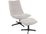 Relaxsessel DUO COLLECTION "Relaxsessel Aveiro mit Hocker", hellgrau, B:69cm H:94cm T:91cm, Polyester 96%, Nylon 4%, Sessel, Relaxsessel