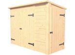 Gerätehaus WEKA "Multibox" mit Regalsystem, 19mm-Pultdach mit Bitumendachbelag", beige (natur), Massivholz, Gerätehäuser, Gerätehaus, mit verschließbarem Seitenschrank