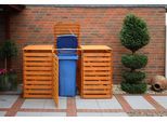 Mülltonnenbox PROMADINO "Vario V", braun, B:219cm H:122cm T:92cm, Holzwerkstoff, Aufbewahrungsboxen, Mülltonnenbox, für 3 x 240 l, braun