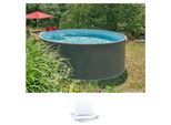 Rundpool KONIFERA "NIZZA 1 inkl. Bodenschutzvlies", grau (anthrazit, grau), H:120cm Ø:300cm, Schwimmbecken, Rundpool, zum Aufstellen, in verschiedenen Größen verfügbar