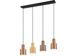 TRIO LEUCHTEN Pendelleuchte "AGUDO, Hängelampe 4-flammig exkl 4xE27 max 40W höhenverstellbar", beige (mehrfarbig taupe), 4, Ø 12cm H: 150cm, 1 Stk., Leuchten, mehrfarbige Lampenschirme in beige taupe & coffee, Esszimmerlampe, Pendelleuchte