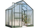 Gewächshaus VITAVIA "Apollo 2500", grün (smaragdgrün), B:195cm H:207,4cm T:136,6cm, Gewächshäuser, Gewächshaus, Alu-Profile, Stahlfundamentrahmen, 6 mm Hohlkammerplatten