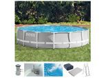 Framepool INTEX "Prism Frame™", grau, H:107cm Ø:457cm, Schwimmbecken, Framepool, 5-tlg., ØxH: 457x107 cm