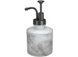 Seifenspender KLEINE WOLKE "Marmor", grau (anthrazit), Glas, Dosierspender, Seifenspender