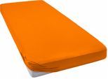 Spannbettlaken BELLANA "bellana exclusiv Topper aus 100% Mako-Baumwolle, 150 g/m²", orange (papaya), L:200cm, Mako-Jersey, Obermaterial: 100% Baumwolle, Bettlaken, Spannbettlaken, feinste Mako-Baumwolle, für Topper bis 10cm Höhe, bügelfrei