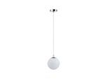PAULMANN Pendelleuchte "Globe IP44 E27 max. 20W Satin, Chrom dimmbar", weiß (weiß, chromfarben), 1, Ø 20cm, 1 Stk., Leuchten, Pendelleuchte