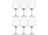 Weinglas LEONARDO "Rotweinglas CESTI, 500 ml, 6er-Set", transparent, H:20cm Ø:9cm, Kristallglas, Trinkgefäße, Weinglas, spülmaschinengeeignet