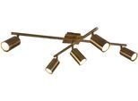 TRIO LEUCHTEN Deckenleuchte "Marley", grau (messingfarben), 5, Ø 6cm H: 22,4cm, 1 Stk., Leuchten, mit schwenkbaren Strahlern; GU10 Leuchtmittel frei wählbar, Deckenleuchte