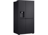 LG Side-by-Side "GSLE91MBAB", Energieeffizienz: B, silber (essence schwarz steel), B:91,3cm H:179cm T:73,1cm, Kühlschränke, Eis-, Crushed Ice- und Wasserspender, Total No Frost, Side-by-Side