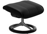 Fußhocker STRESSLESS "Admiral", schwarz (schwarz batick), B:55cm H:41cm T:39cm, Leder BATICK: BATICK ist ein leicht korrigiertes, durchgefärbtes und genarbtes Möbelleder, bei dem die meisten Unebenheiten und Spuren in der Regel entfernt wurden., Hocker, Fußhocker, mit Signature Base, Gestell Schwarz