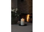 LED-Kerze KONSTSMIDE, beige (cremeweiß), B:9,6cm H:18,2cm T:9,6cm Ø:9,6cm, Kerzen, LED-Kerze, LED Echtwachskerze, mit 3D Flamme, Ausblasfunktion mit Touch